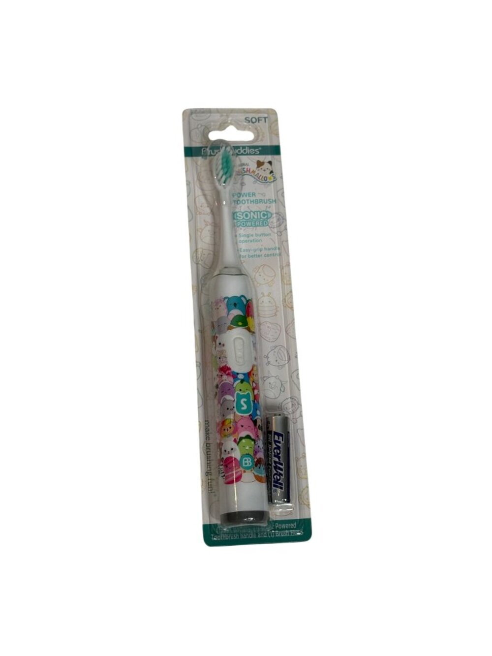 Squishmallows Sonic Power Toothbrush Soft Brush Buddies Kids New